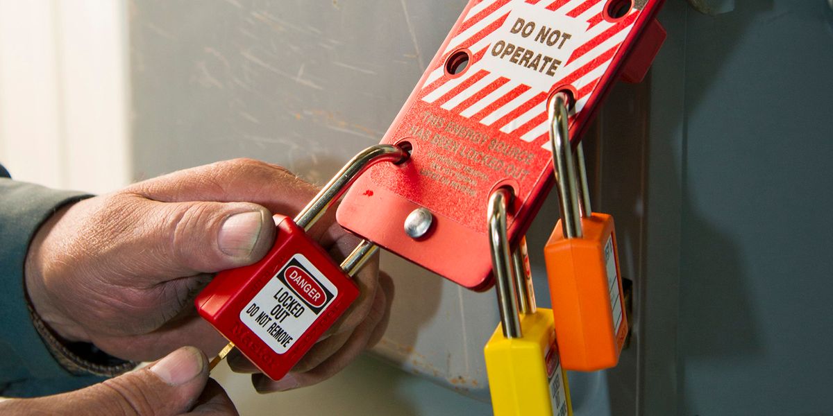 safety house loto Group Lockout Tagout Loto Kit, 19 Set, Red