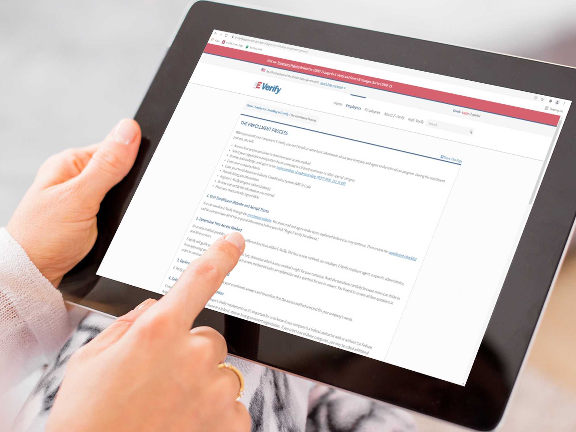 Enrollment and registration in the E-Verify system