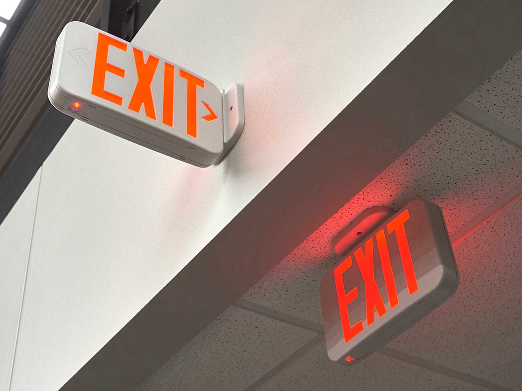 Exit Sign Rough In Exit signs and directional markings | J. J. Keller® Compliance Network