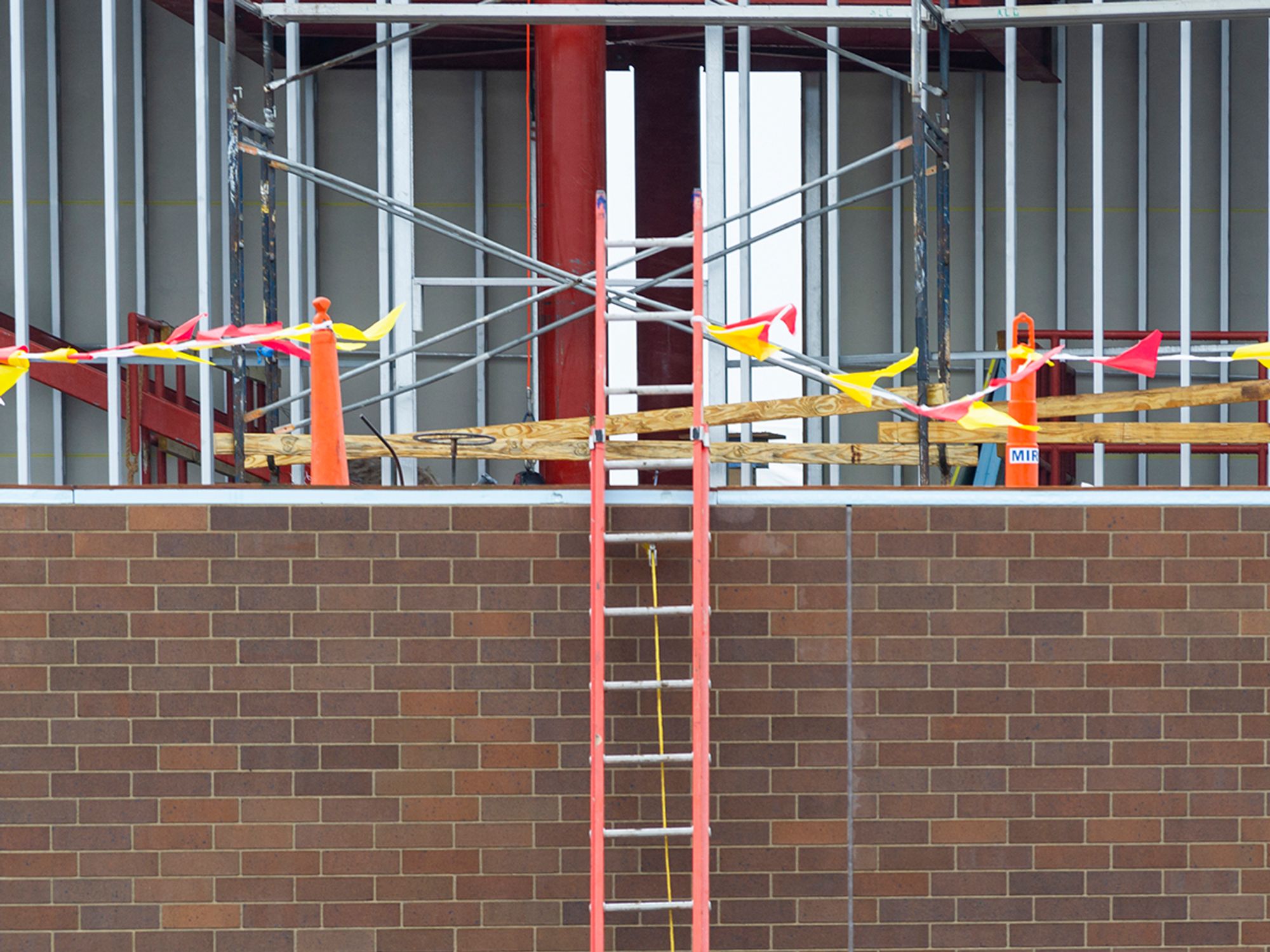 Caution workers about safety hazards using warning lines