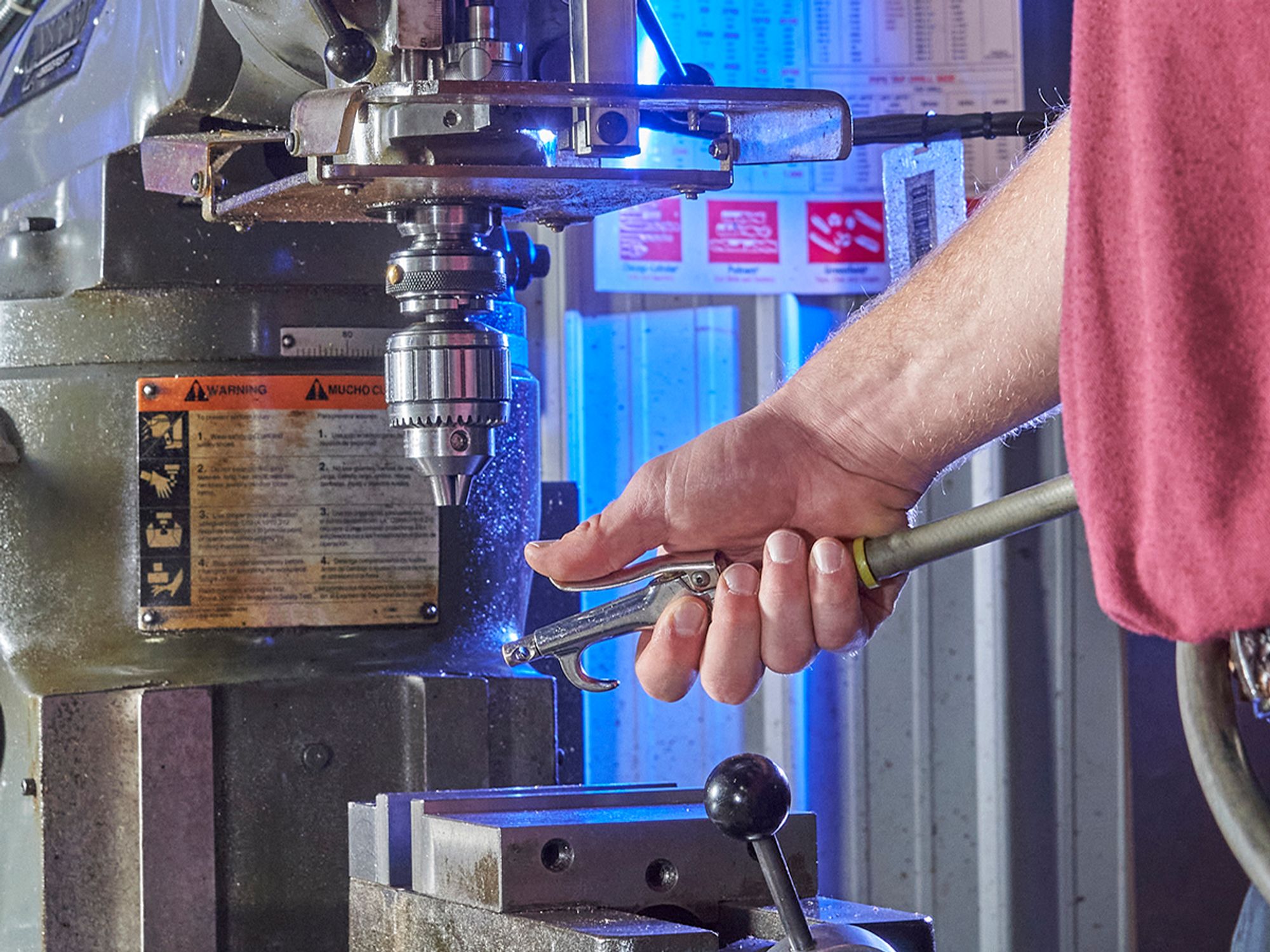What should employers look for when inspecting drill presses?