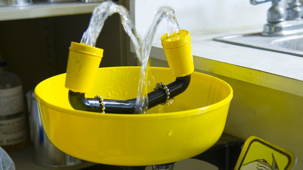 Verify that the water temperature of your eyewash and shower is suitable