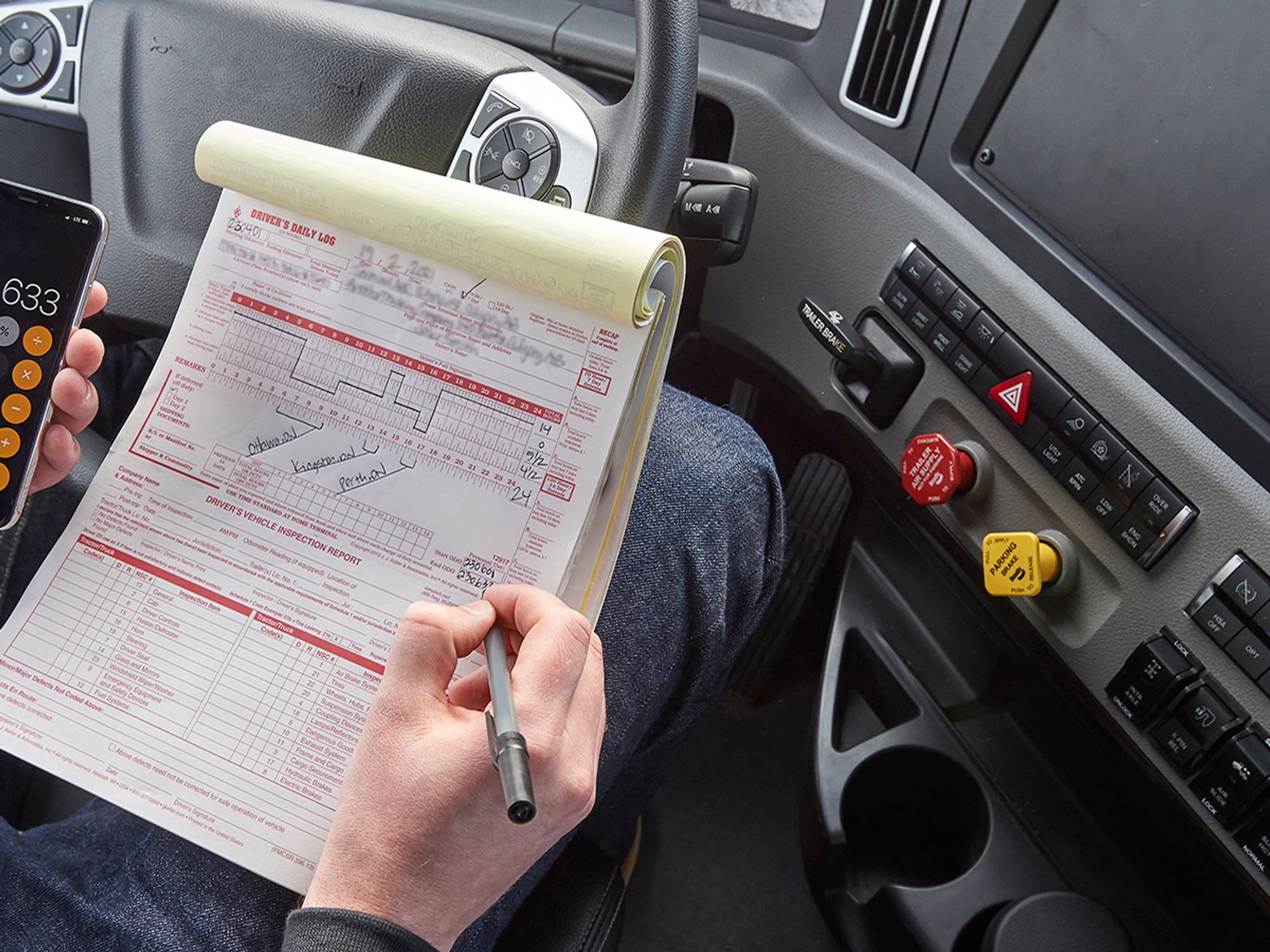 Filling out the standard paper log: Graph grid, remarks & completed record